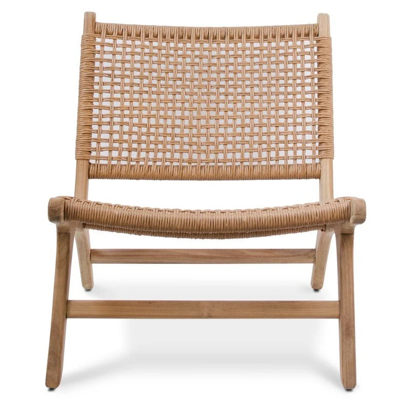 Relax armchair in teak and synthetic fibre