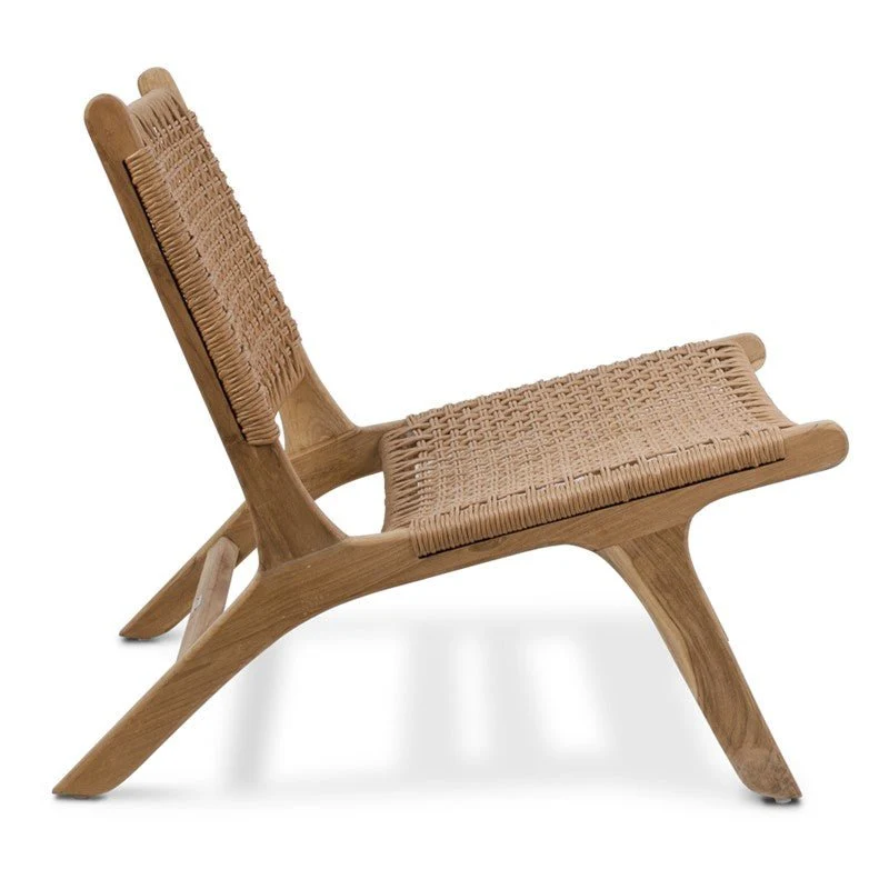 Relax armchair in teak and synthetic fibre