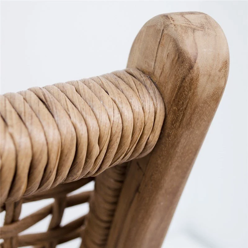 Relax armchair in teak and synthetic fibre
