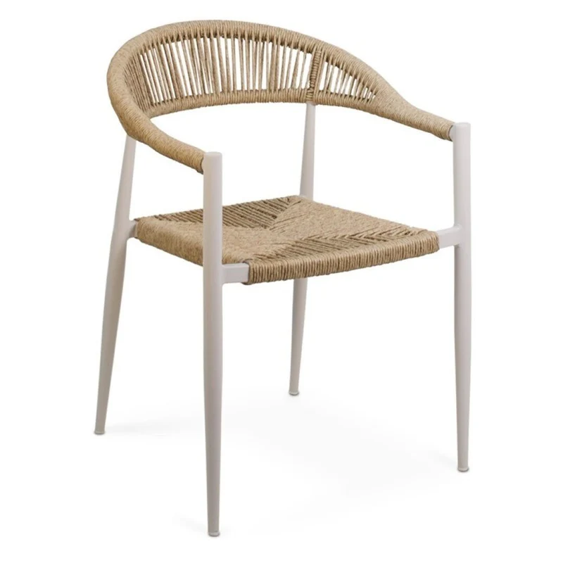 Mónaco aluminium armchair, white