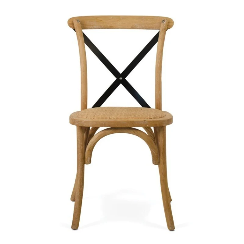 Cruz stackable iron chair, rustic patina