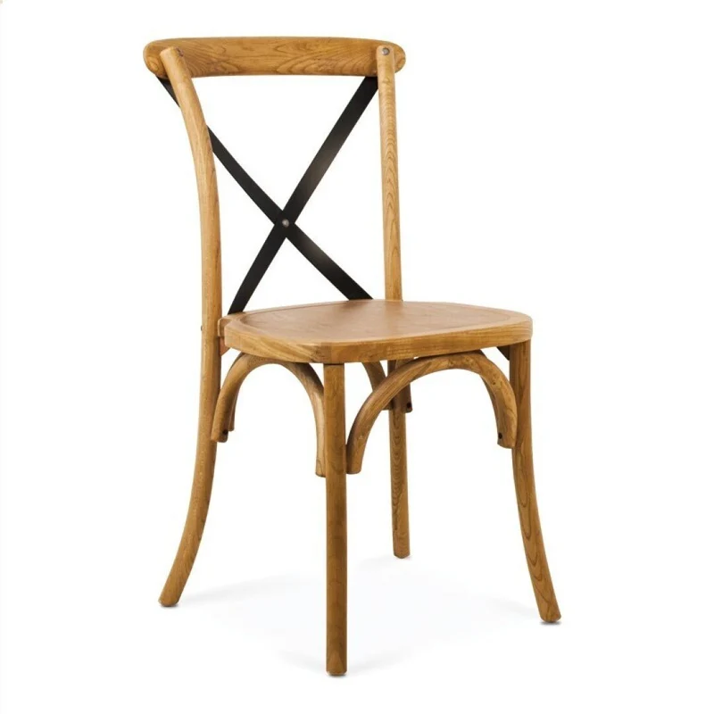 Cruz stackable chair in iron and oak