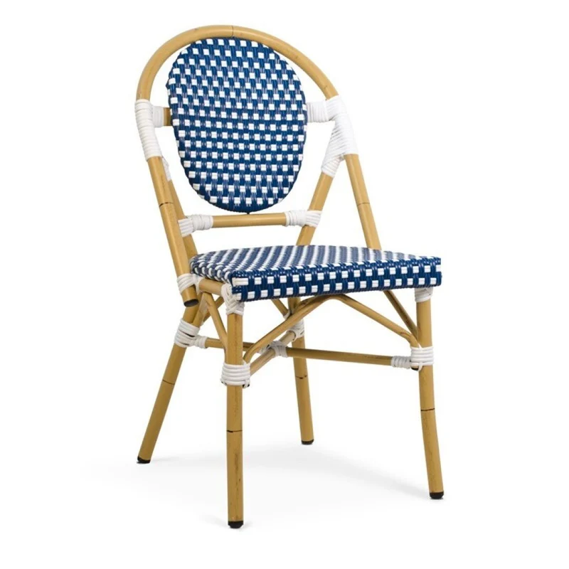 Rivoli aluminium chair, blue and white