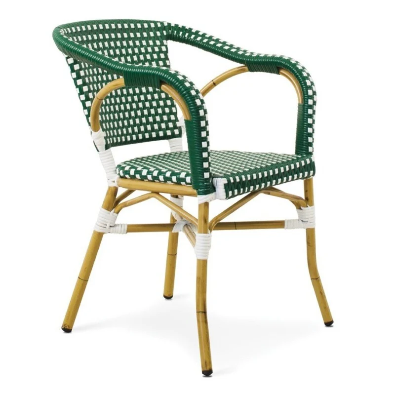 Rivoli aluminium armchair, green and white