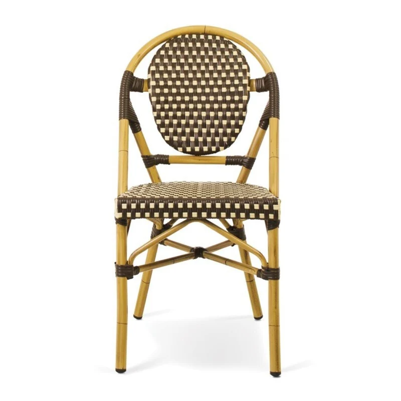 Rivoli aluminium chair, brown and cream