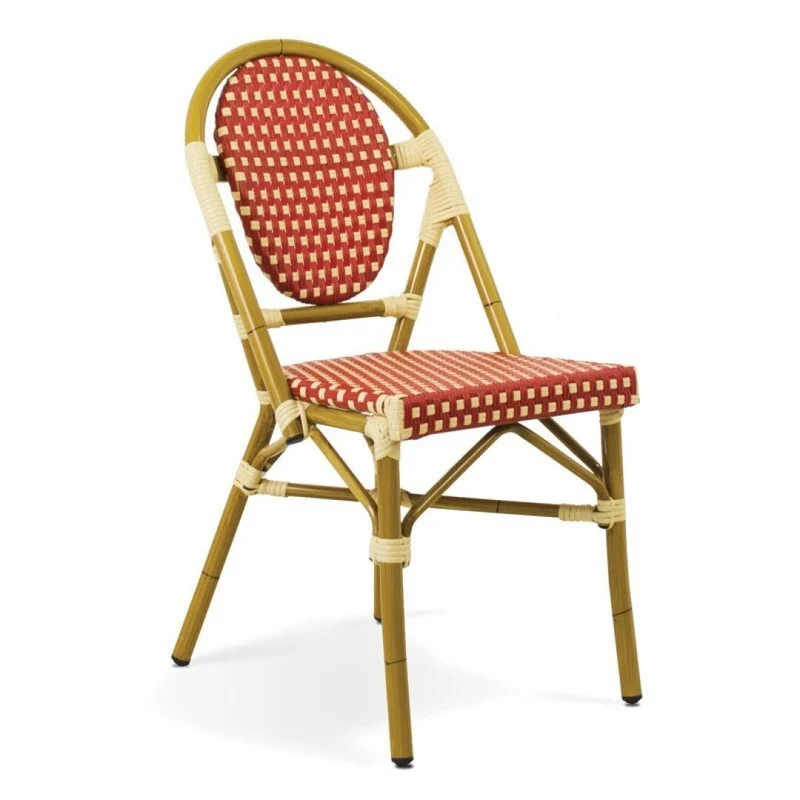 Rivoli aluminium chair, red and cream