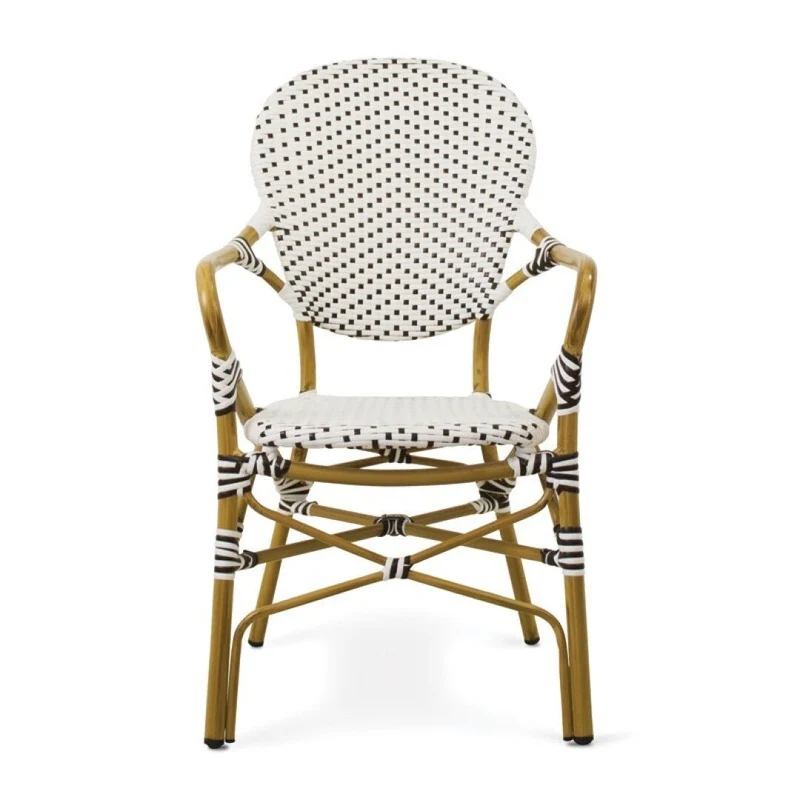 Amelie armchair, white and brown
