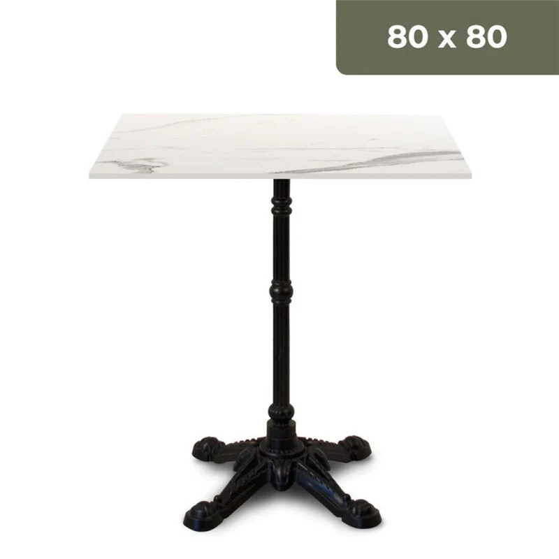 Compact table top with white core 80x80 cm