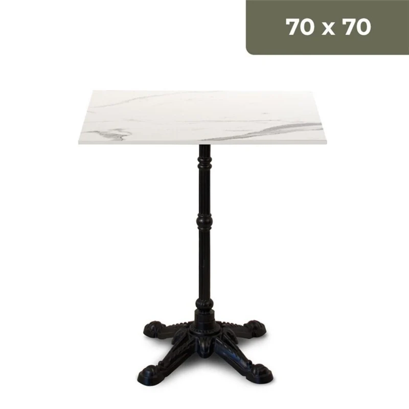 Compact table top with white core 70x70 cm