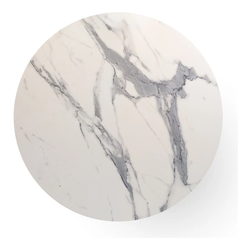 Compact table top with white core Ø70 cm
