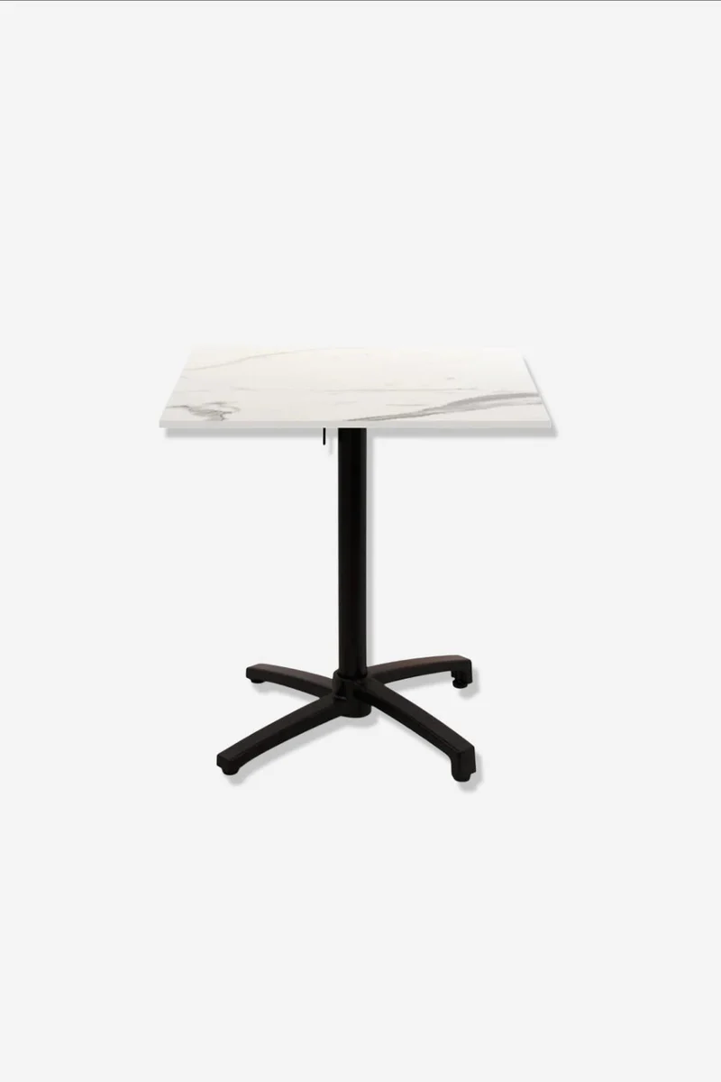 Compact table top, gloss marble finish, 70x70 cm