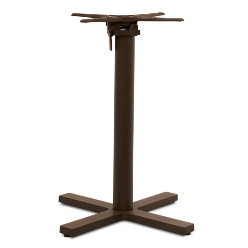 Folding aluminium table base, brown