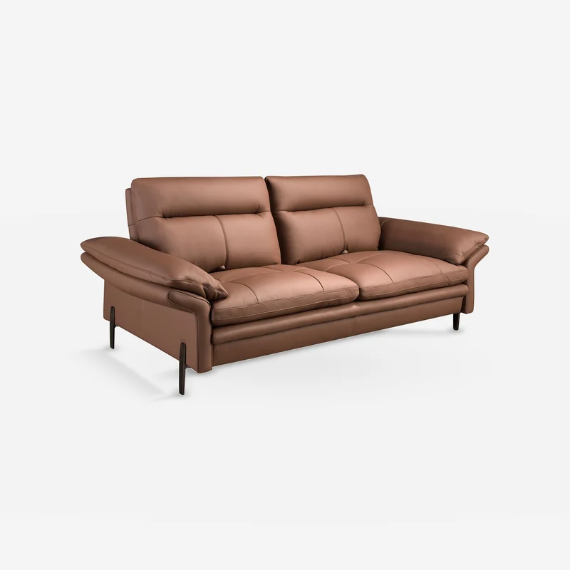 3-seater brown leather sofa