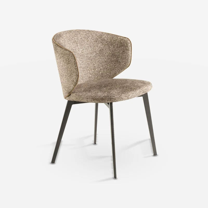 Brown mottled fabric chair