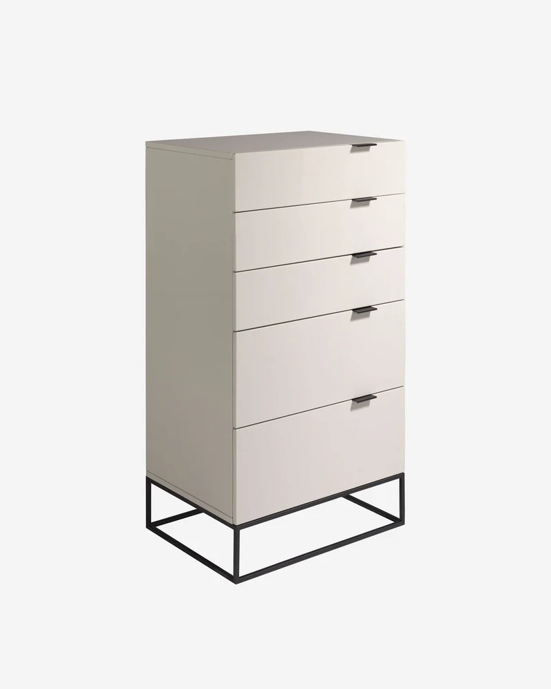 Grey wood and black steel chiffonier