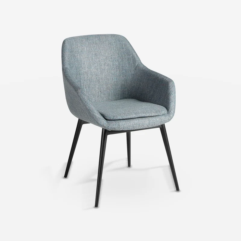 Chair made of mottled blue-grey fabric