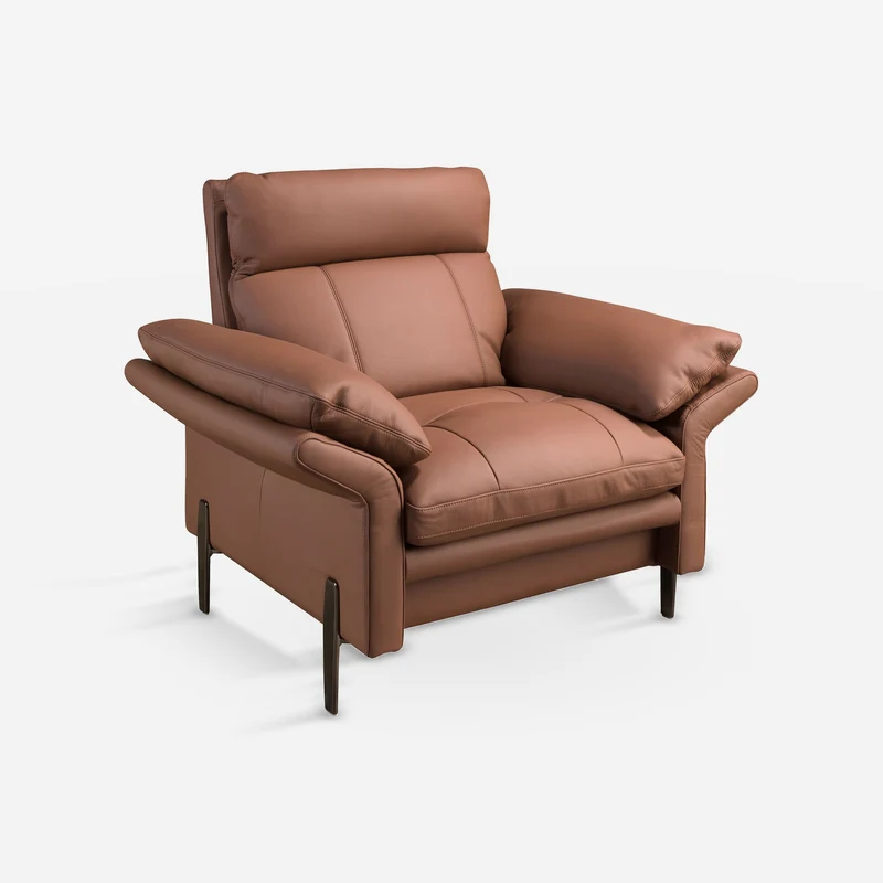 Brown leather armchair