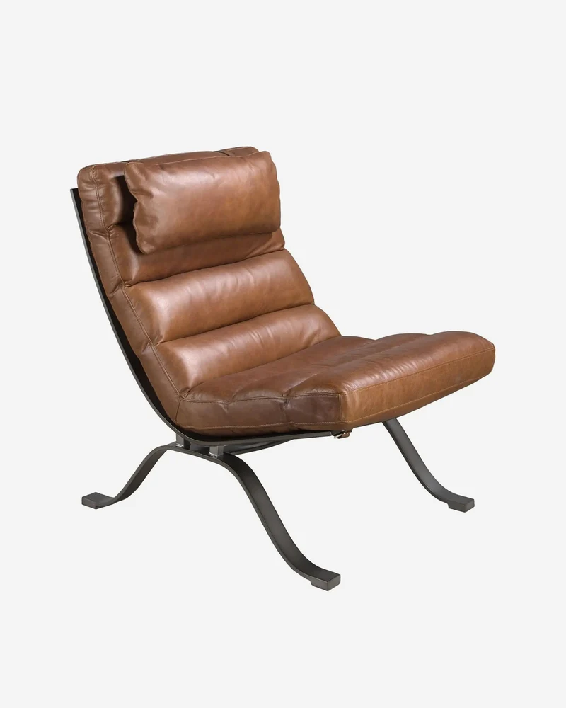 Dark brown leather armchair