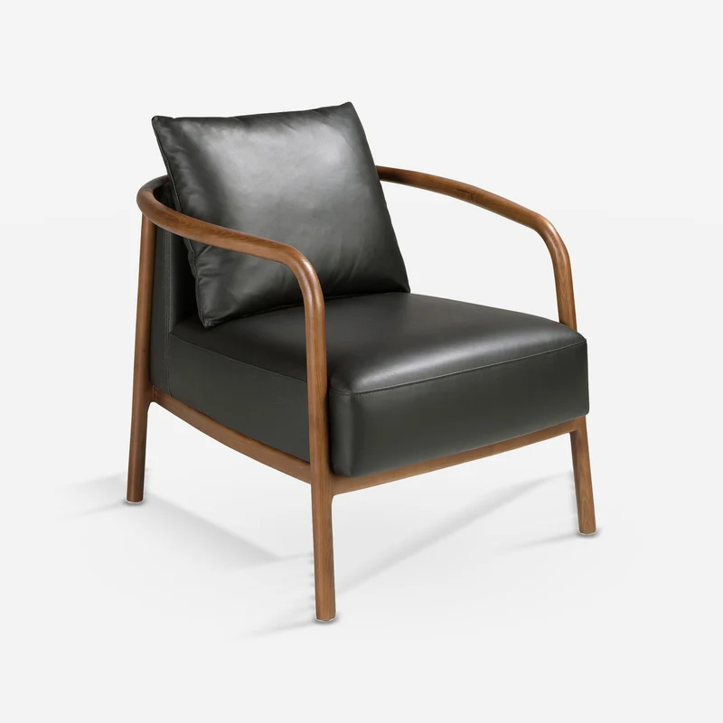 Black leather armchair