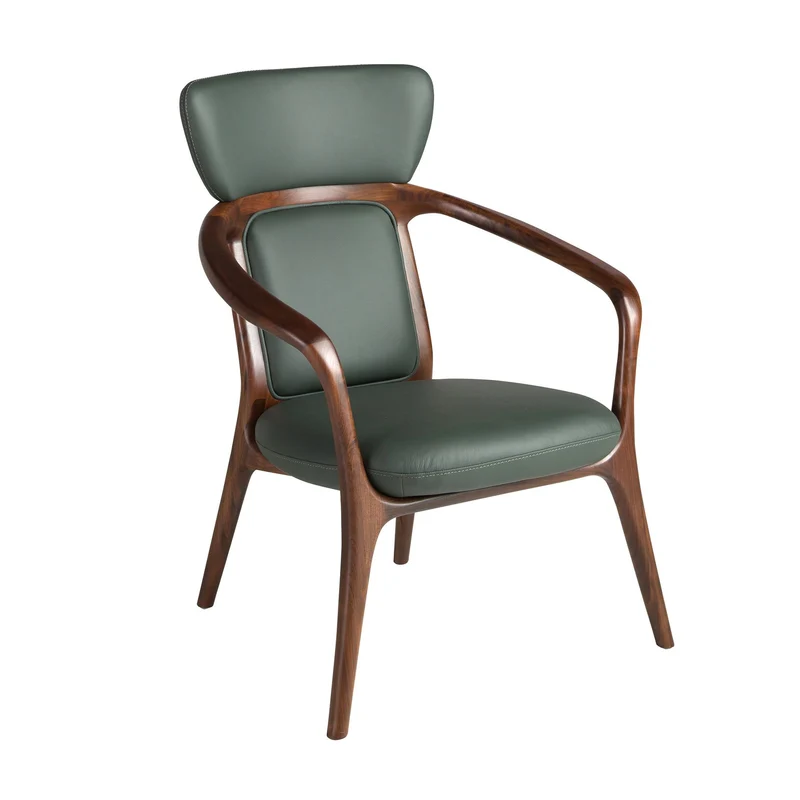 Dark green faux leather armchair