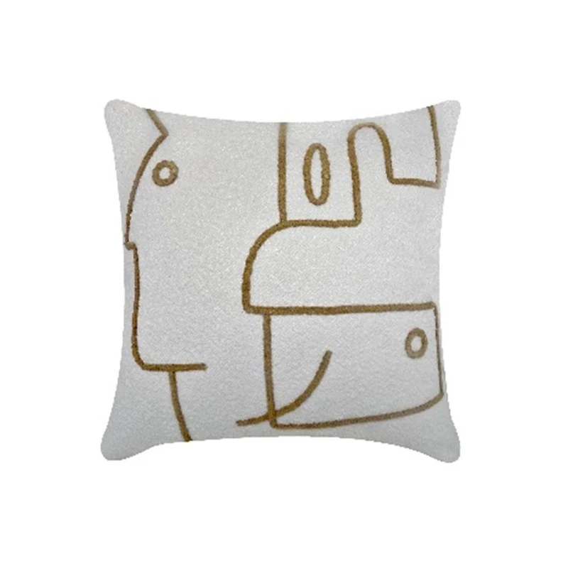 Cojin 45X45 Blanco Café F251 Jn