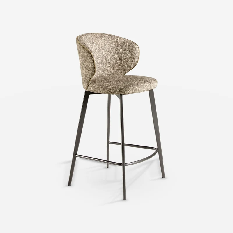 Brown mottled fabric stool