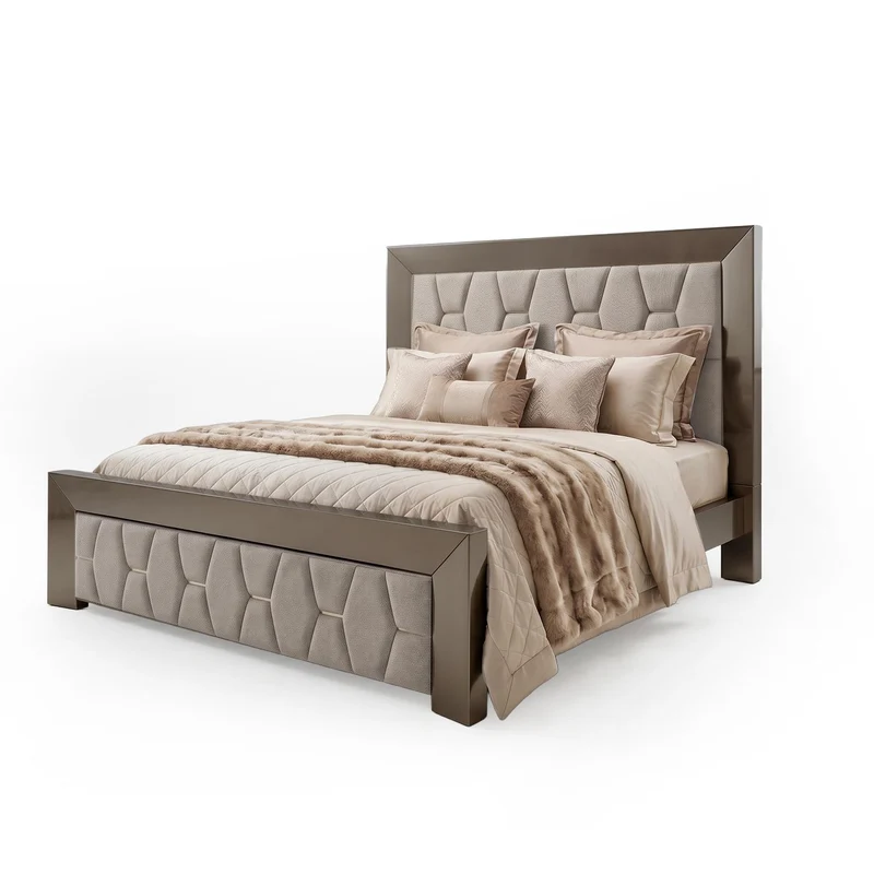 Cama Queen Mila Boucle Cocoa, Taupe Perla