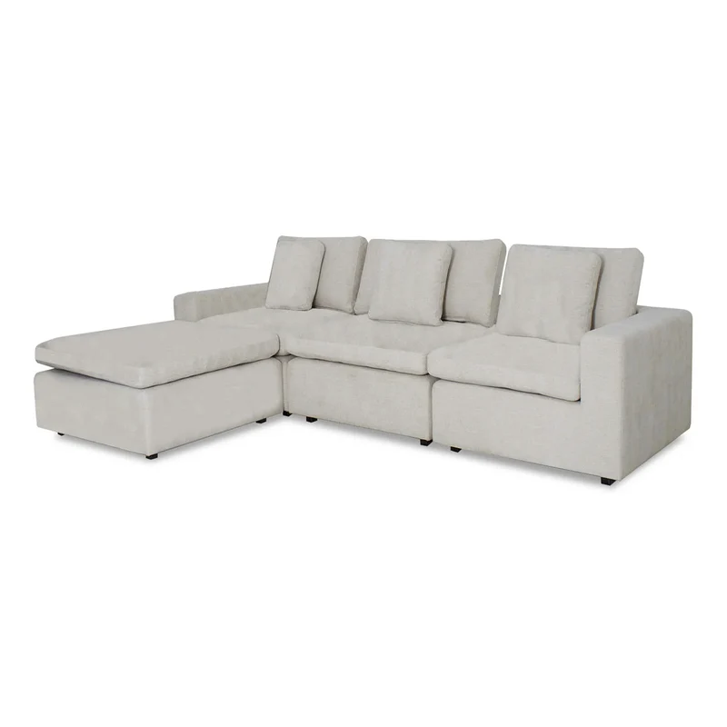 Juego de Sala Creta Velvet Impetu Beige, Negro 240 Mts