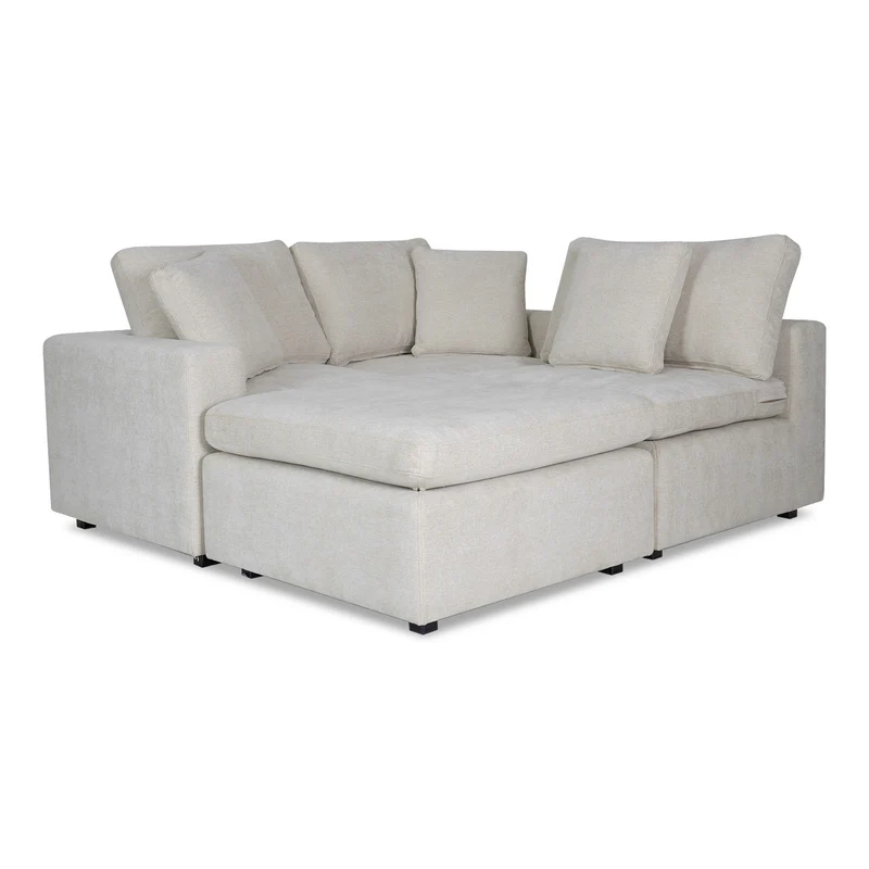 Juego de Sala Creta Velvet Impetu Beige, Negro 240 Mts