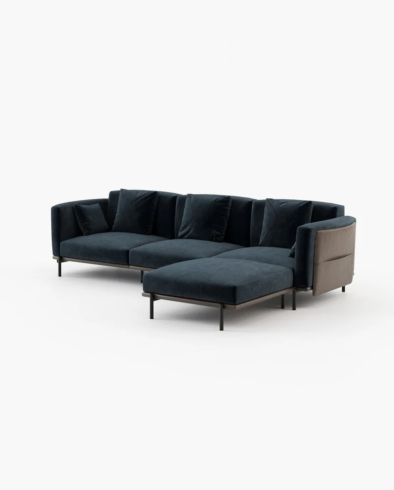 Foster modular sofa with chaise longue