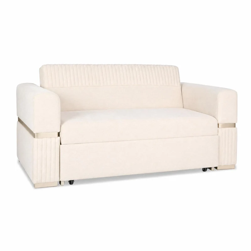 Sofá Cama Dhara Chenille Almendra 175 Cm Brazo Desmontable