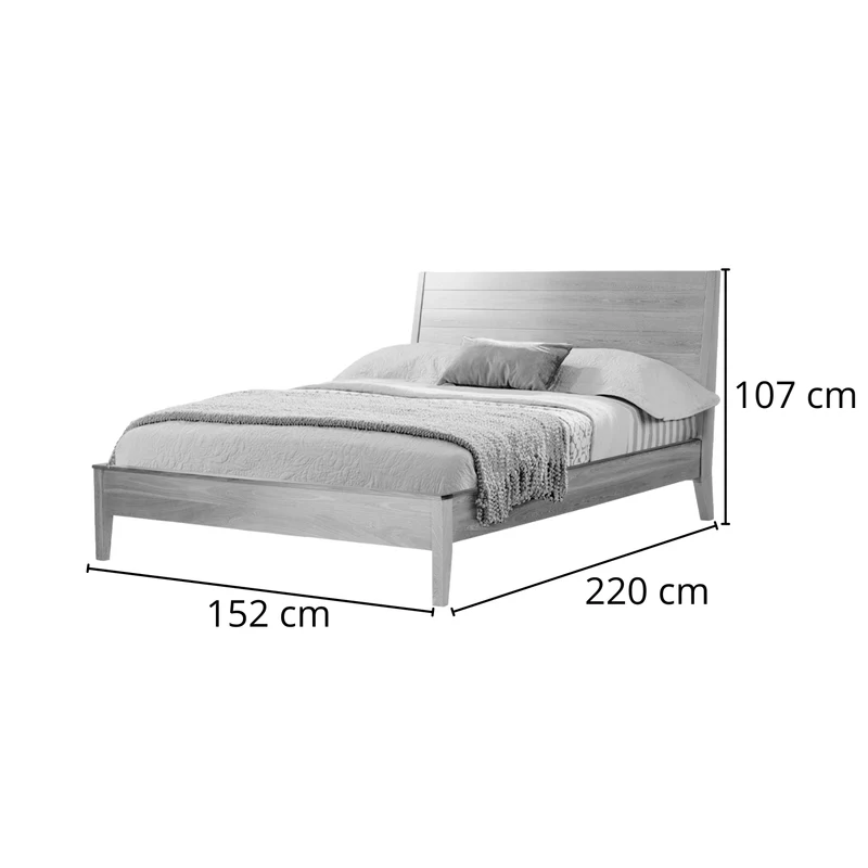 Combo Cama Doble Fox Natural + Colchón Lexus Pillow Top + Nochero Artemisa Natural