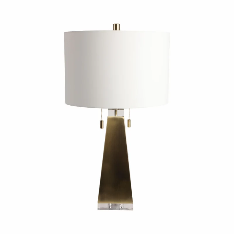 Lampara De Mesa 66X38X38 Brass Gris