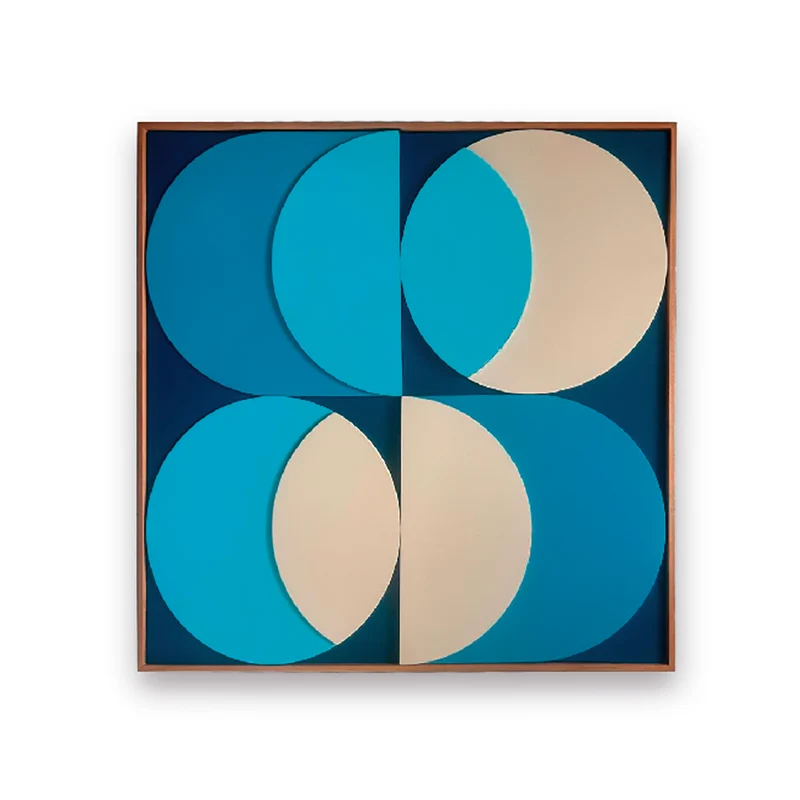 Cuadro Azul Multi Media Luna 70X70 Cm