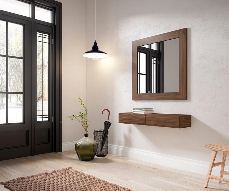 Custom-made raised wooden console table/cabinet - Genova