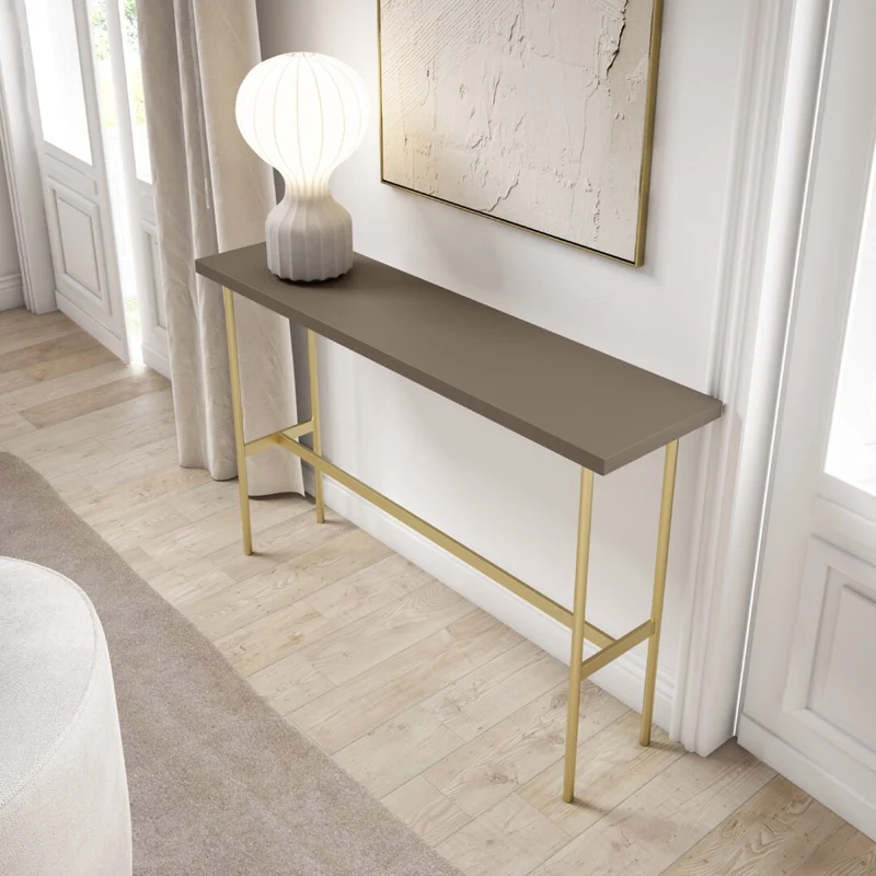 Custom-made lacquered wooden console table with metal legs - Nespolo