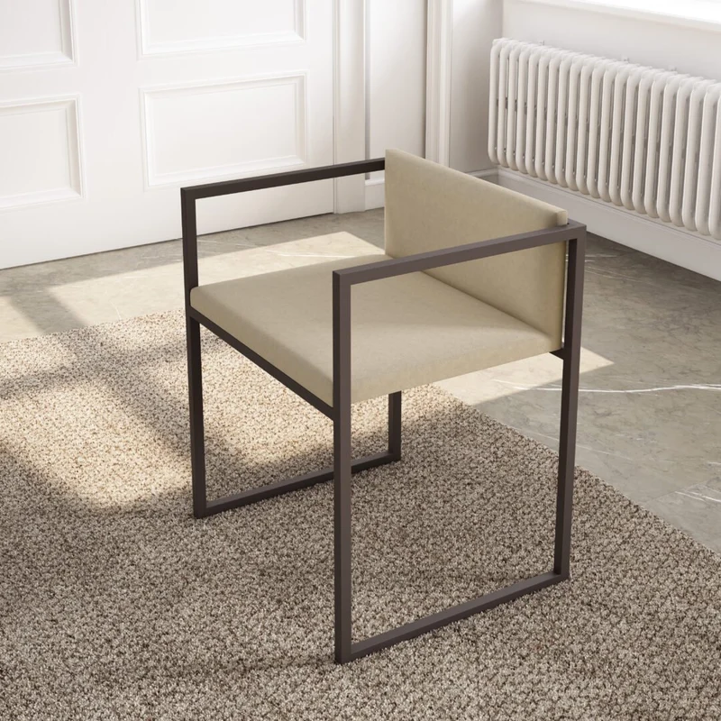 Custom-made metal Frisia chair, customizable for indoor or outdoor use.