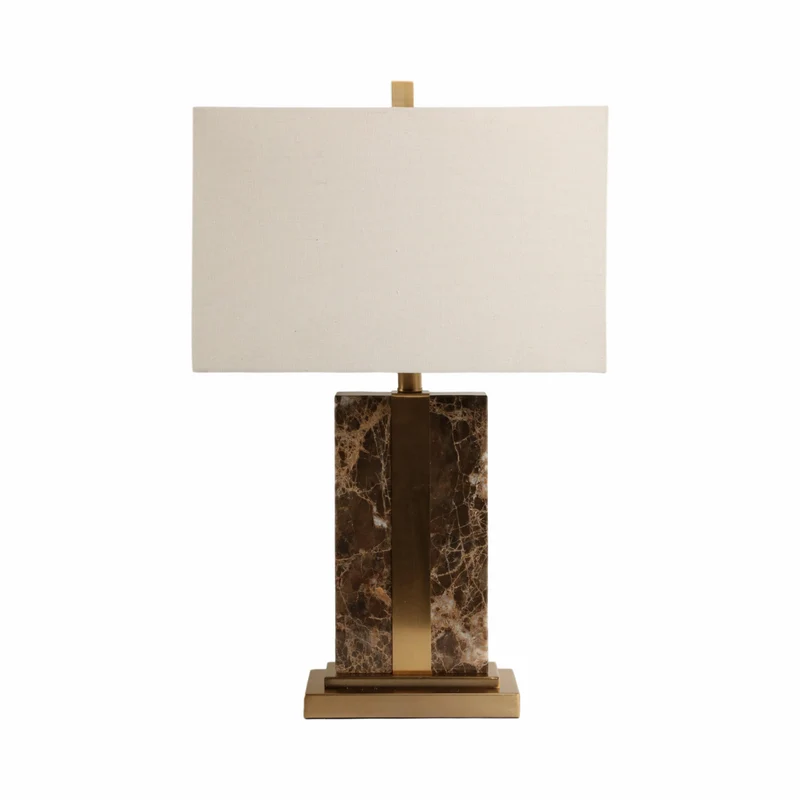 Lampara De Mesa 66X22X40 Café Blanco