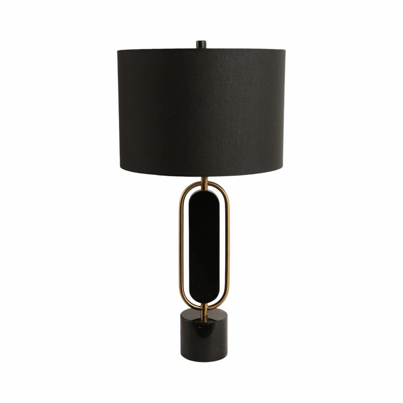 Lampara De Mesa 78X40X40 Noir Negro Oro
