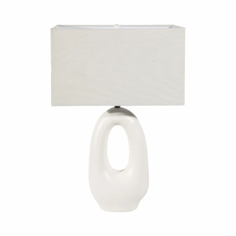 Lampara De Mesa 68X45X45 Oval Blanca