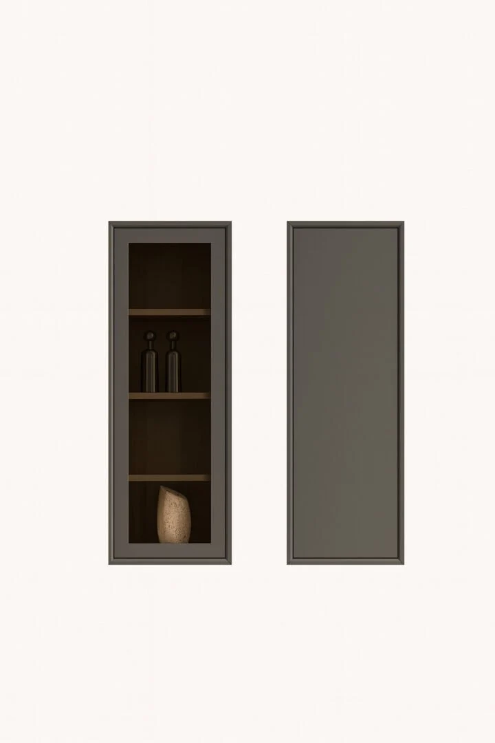 Custom-made lacquered wooden suspended wardrobe module - Libra