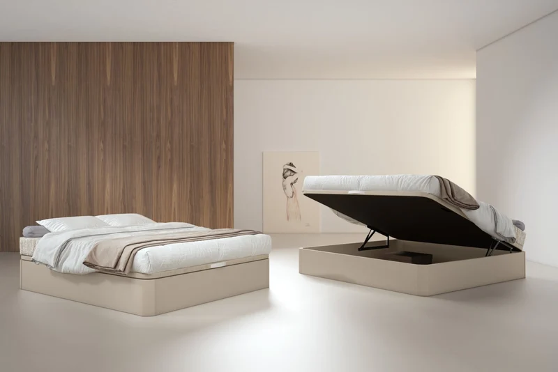 Custom lacquered wood trundle bed