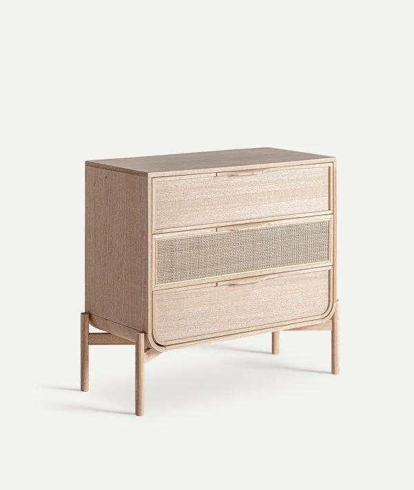 WEURTZ chest of drawers made of ash wood in light brown tone combines modern design and functionality