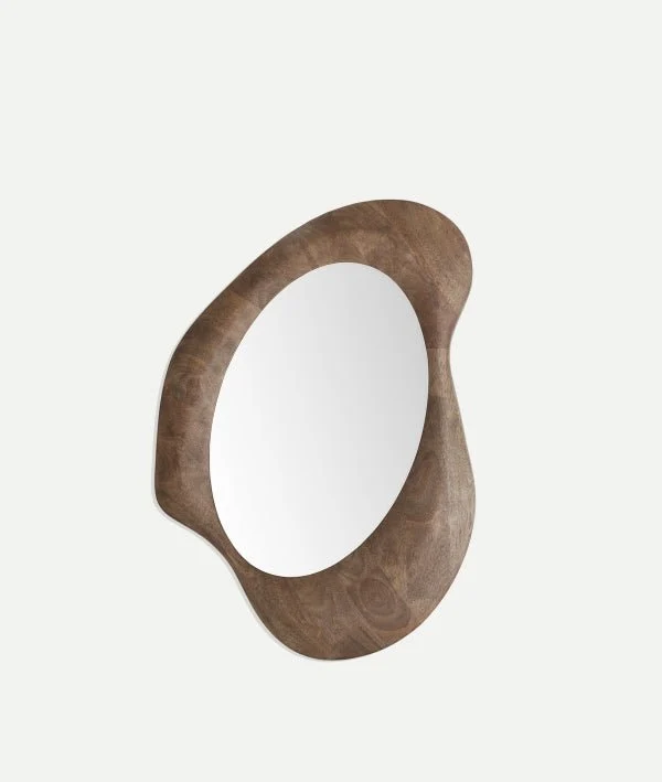 LUBECA brown mirror in rubberwood