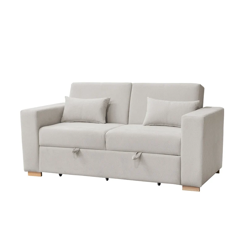 Sofá Cama Viena Lino Verona Beige, Natural 140