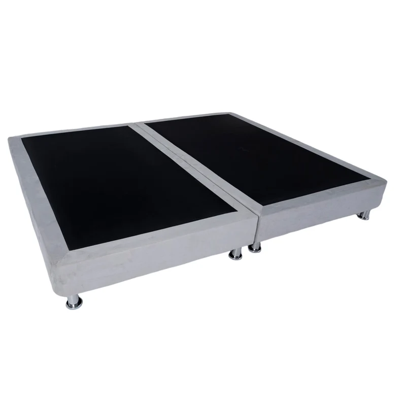 Base Cama King Napoli Microfibra Gris Par