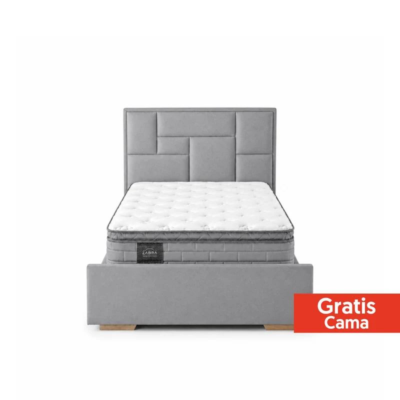 Colchón Semidoble Aurora Pillow Top + Gratis Cama Gris + 2 Almohadas