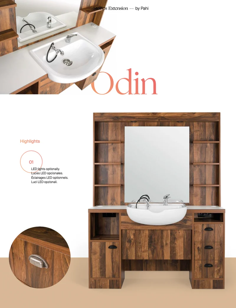 Pahi Frisierplatz Odin mit kleinem Waschbecken