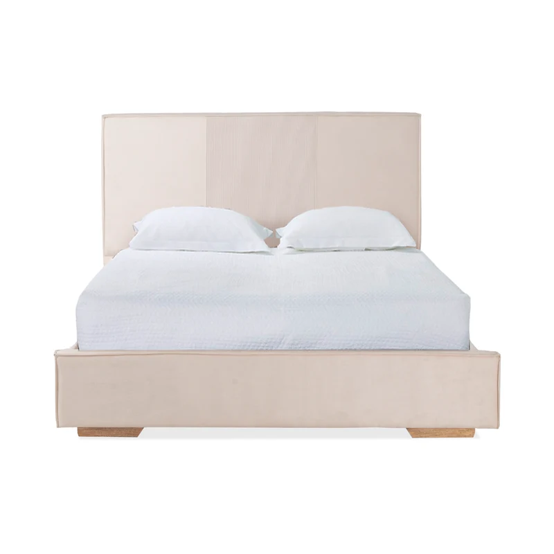 Combo Cama Doble Tokyo Beige, Natural + Colchón Valencia New Ortopédico