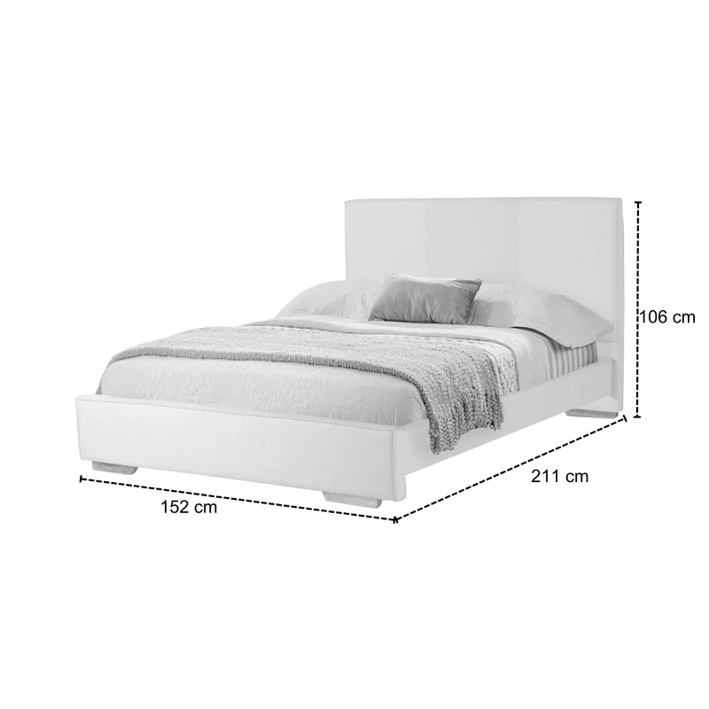 Combo Cama Doble Tokyo Beige, Natural + Colchón Valencia New Ortopédico